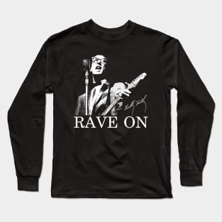 Buddy Singer Guitarist Rave On Holly, Holly Signatur Long Sleeve T-Shirt